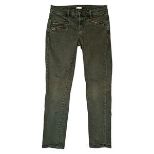 J Crew Jeans Women Jeans Skinny Stretch Army Green Denim Pants Size 27